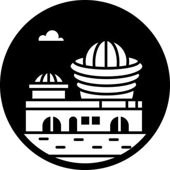 A glyph style icon of guggenheim museum vector