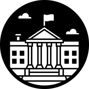 White house icon in filled style vector