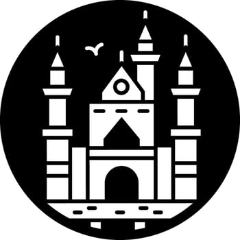 Neuschwanstein castle icon in filled style vector