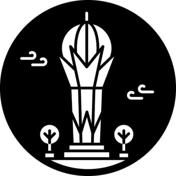 Baiterek tower icon in filled style vector