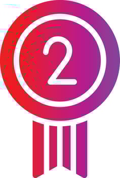 The number two award badge icon vector