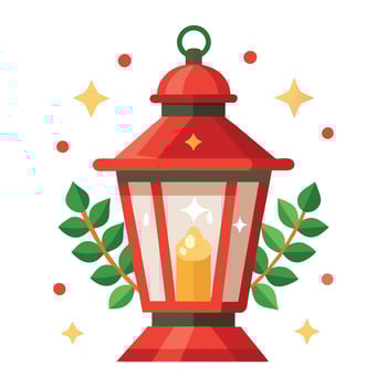 Christmas lantern illustration on white background vector
