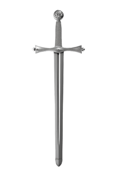 Medieval Sword with Ornate Hilt and Blade. Antique Steel Sword for Historic Combat png