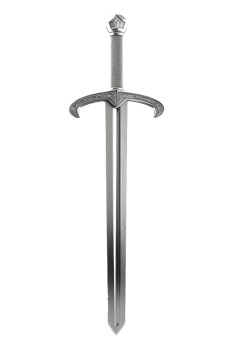 Decorative Medieval Sword With Intricate Hilt Displayed on Isolated Background png