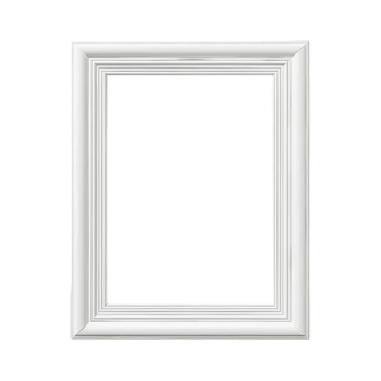 Empty White Frame With Decorative Molding Positioned on Isolated Background png