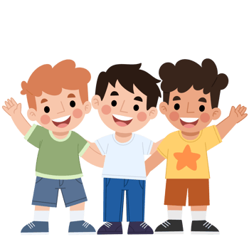 Illustration of friendship of boys hugging png