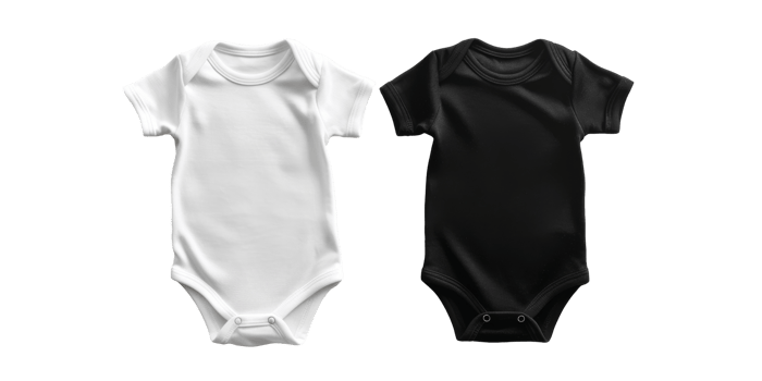 Black and White Baby Bodysuits. Soft Newborn Apparel. Black and White Onesies png
