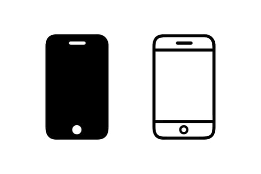 Smartphone icon style, line art illustration vector