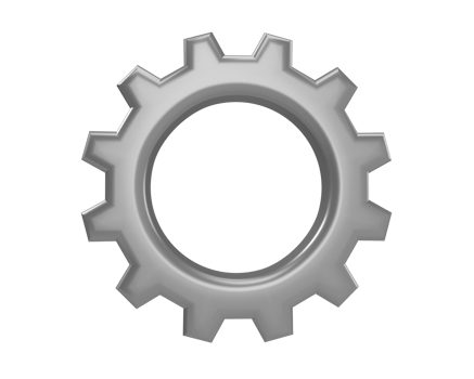 Gear wheel 3d car icon on a transparent background png