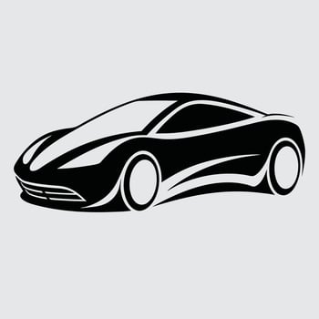 A black and white car icon on a white background vector