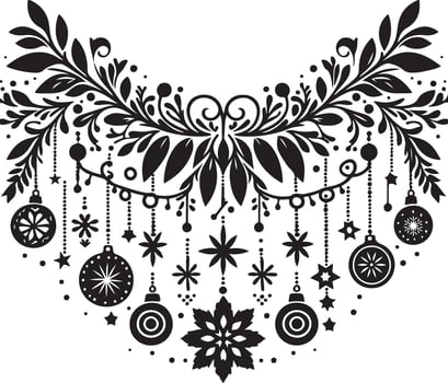 Christmas garland silhouette vector