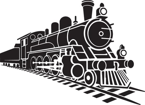 Steam locomotives, silhouette vector