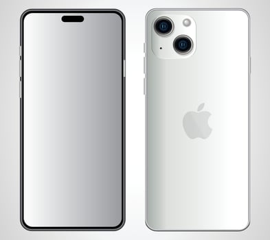 iPhone realistic mockup with front and back view, apple phone, iphone vector