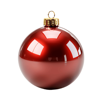 Red Christmas Ornament with Gold Trim png