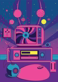 psychedelic art illustration vector