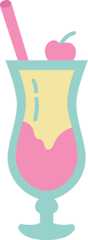 a drink with a straw and a cherry png