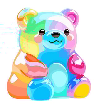 Colorful gummy bear. Jelly bear fruit gummy. isolated illustration vector
