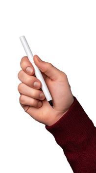 Hand Holding a White Pen with Transparent Background png
