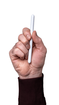Hand Holding a White Stylus Pen on Transparent Background png