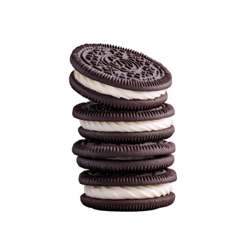 Stack of Chocolate Sandwich Cookies with Cream Filling png