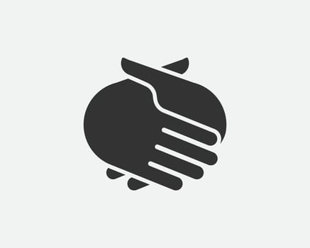 Handshake icon . Shaking hands symbol of greeting and business partnership. vector