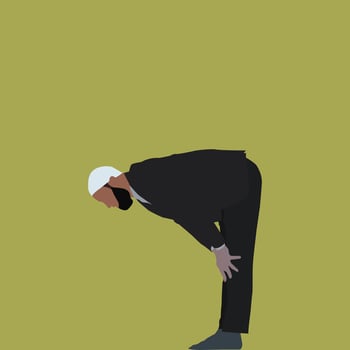 Muslim Man Bow vector