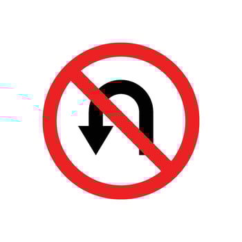 U-turn prohibited icon vector