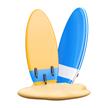 3d render of surfboard png