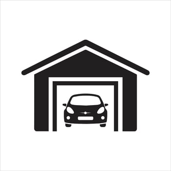 Car servicing center icon. Commercial vehicle. Garage. Car repair service center icon vector
