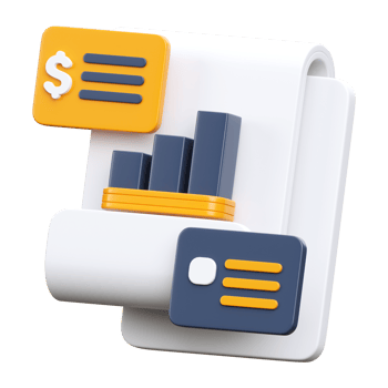 3D render financial analysisk icon png