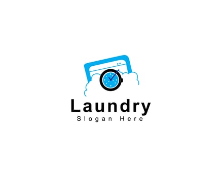Laundry express logo design icon for laundry business template in creative silhouette shape isolate illustration. vector