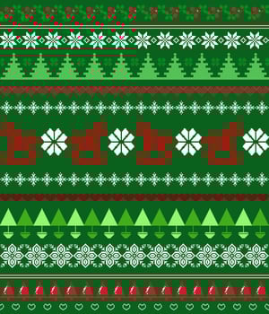 Seamless Christmas Sweater Pattern, Festive Knitted Design, Winter Holiday Background, Colorful Christmas Pattern vector