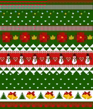 Seamless Christmas Sweater Pattern, Festive Knitted Design, Winter Holiday Background, Colorful Christmas Pattern vector