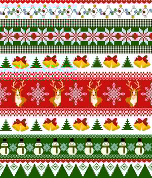 Seamless Fair Isle Christmas, Scandinavian Christmas Nordic Christmas, Traditional Christmas Knit, Holiday Knit Pattern vector