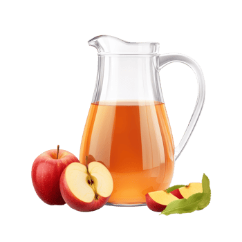 Refreshing apple juice in a pitcher with fresh apples on a bright surface, Apple juice in a pitcher isolated png