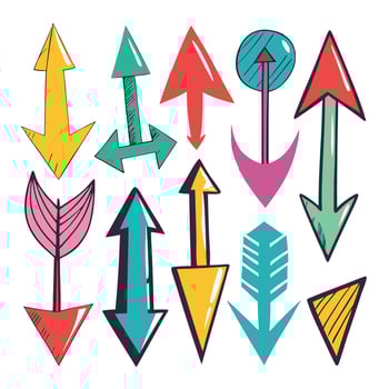 colorful arrows set, vr illustration vector