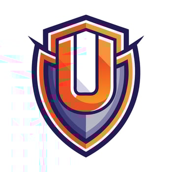 the letter u logo for a sports team vector