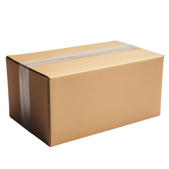 A simple cardboard box package resting on a neutral background in a well-lit environment, cardboard box package png