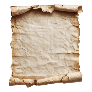 Vintage parchment paper with a worn texture and aged edges, perfect for historical documents and creative projects, Vintage old parchment paper transparent background. Parchment paper transparent background png