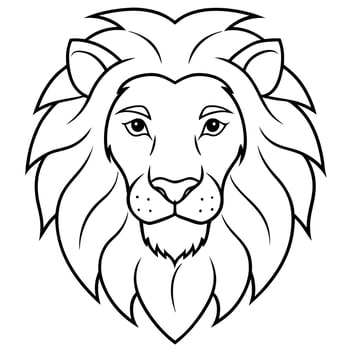 lion head coloring pages vector