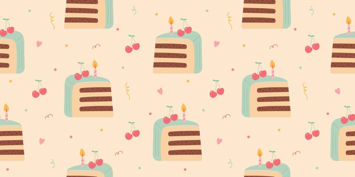 Birthday piece of cake seamless pattern vector