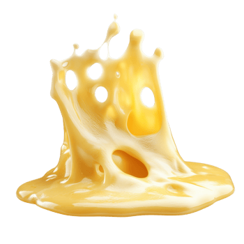 Melting cheese creating a smooth, creamy texture on a pristine transparent background, melted cheese on transparent background png