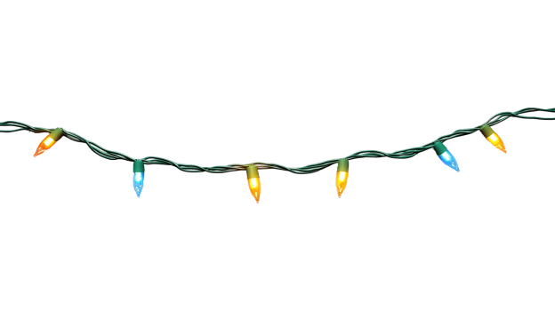 Colorful Festive String Lights on Display png