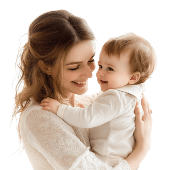 A loving mother embraces her joyful toddler against a serene transparent background, Mother Holding Toddler Lovingly on transparent background png