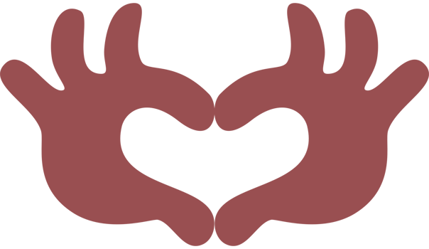 Illustration of hands in the shape of a heart png