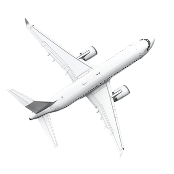 Isolated airplane rendering showcasing sleek design and aerodynamic features on a transparent background, Airplane isolated on transparent background 3D Rendering png