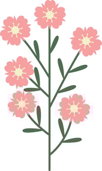 Pink Flower Illustration in Flat Design vector