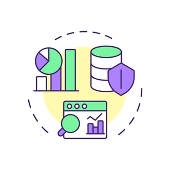 Quantitatively managed stage multi color concept icon. Data governance maturity model. Advanced analytics. Round shape line illustration. Abstract idea. Graphic design. Easy to use in article vector