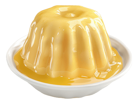Custard pudding. Isolated png