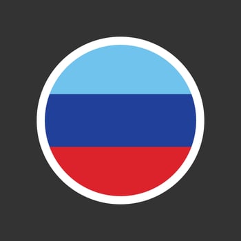 Luhansk Republic flag round circle shape . vector